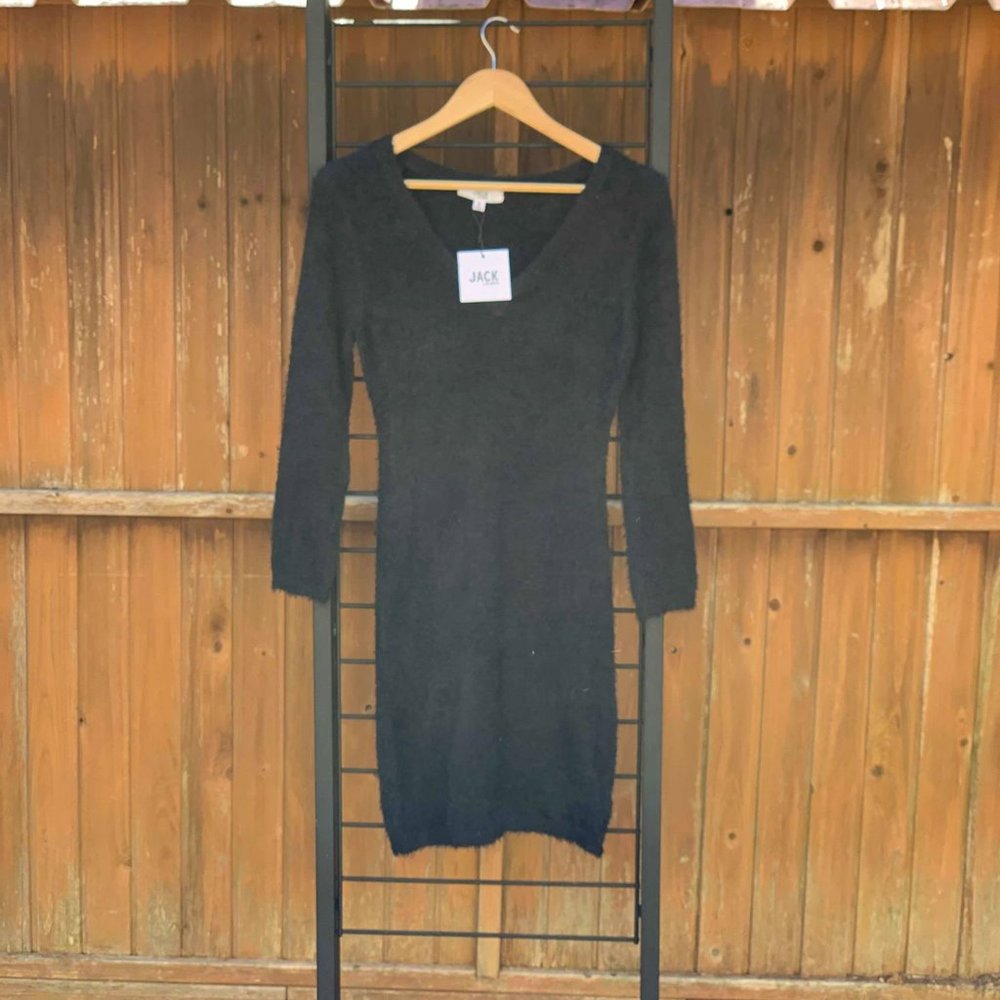Long sleeve textured knit sweater dress